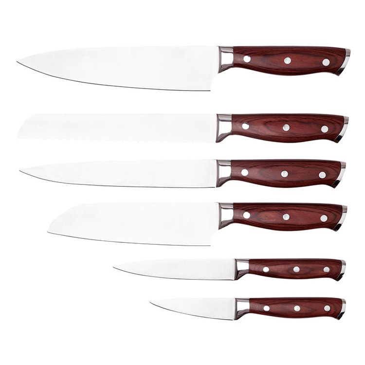 8 Polegadas de Alto Carbono Alemão Aço Inoxidável Pakka Wood Kitchen Chef Knife Set 