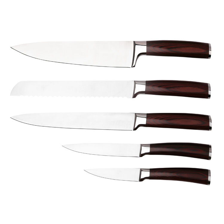 Melhor Profissional 6 Pcs Cozinha Forjado Bloco Faca Set Cozinha Com Punho de Madeira 