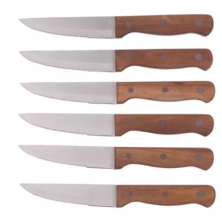 Alta Qualidade 5 Polegada Steak Knife Set Com Pakawood Handle 5 Peças Conjunto de Faca de Aço Inoxidável 