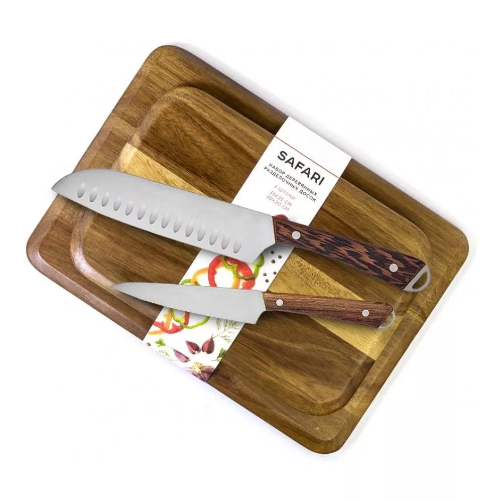 Conjunto de faca de cozinha com bloco de madeira 7pcs Wenge Wood Handle Knife Com Sharpening Steel Knife Block 