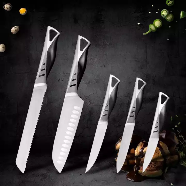 2022 Hot Sale New Design Blade Handle 5-Piece Knife Conjunto de faca de cozinha de aço inoxidável 